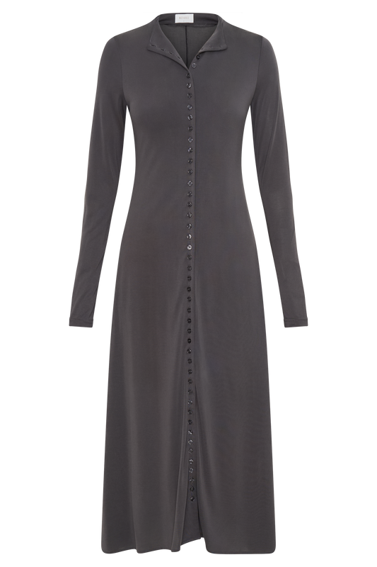 Anders Peached Jersey Midi Dress - Charcoal