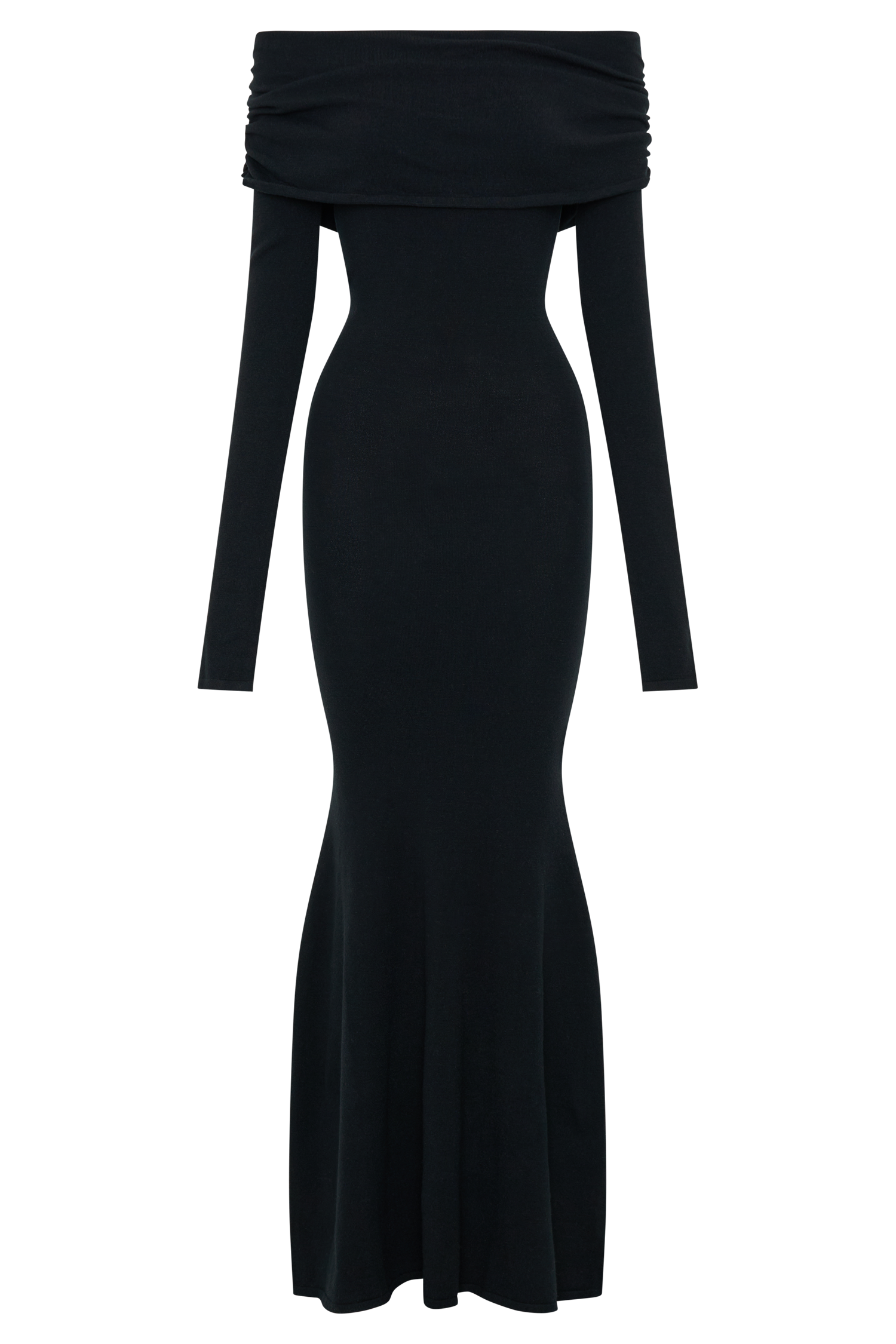 Georgiana Off Shoulder Knit Midi Dress - Black #10
