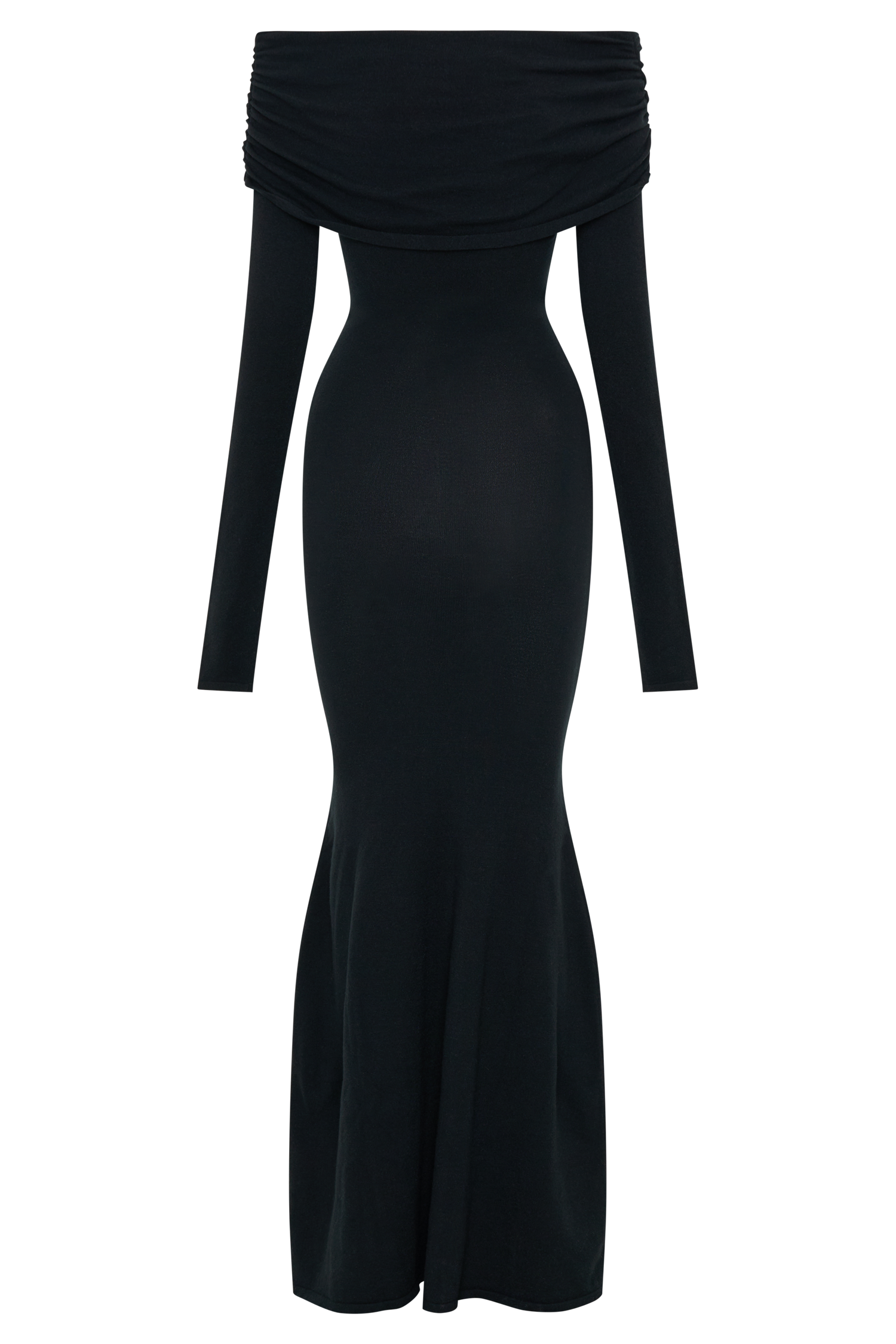 Georgiana Off Shoulder Knit Midi Dress - Black #9