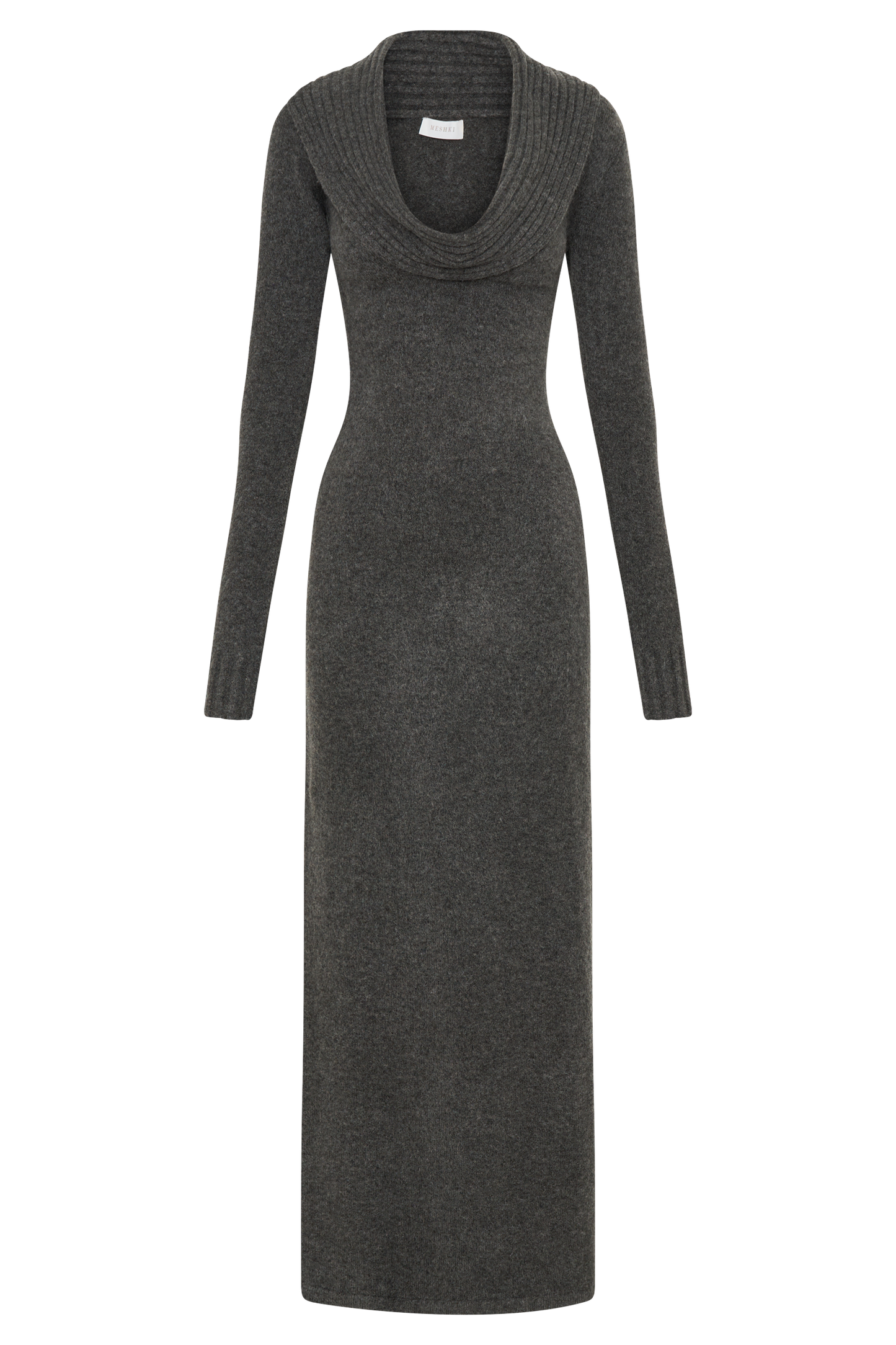 Alessandra Reversible Knit Maxi Dress - Charcoal Marle