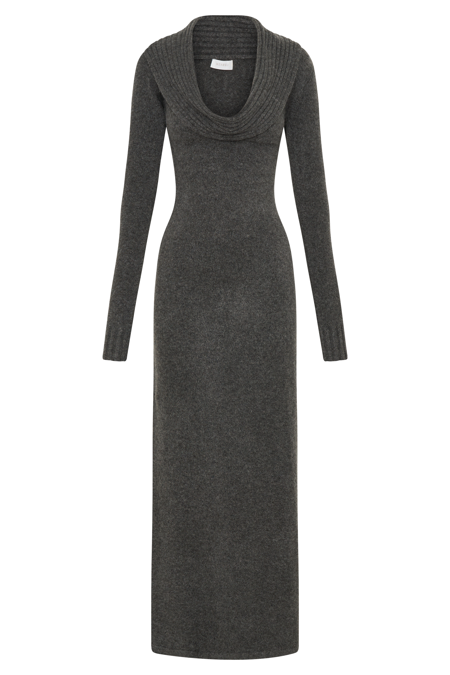 Alessandra Reversible Knit Maxi Dress - Charcoal Marle #6