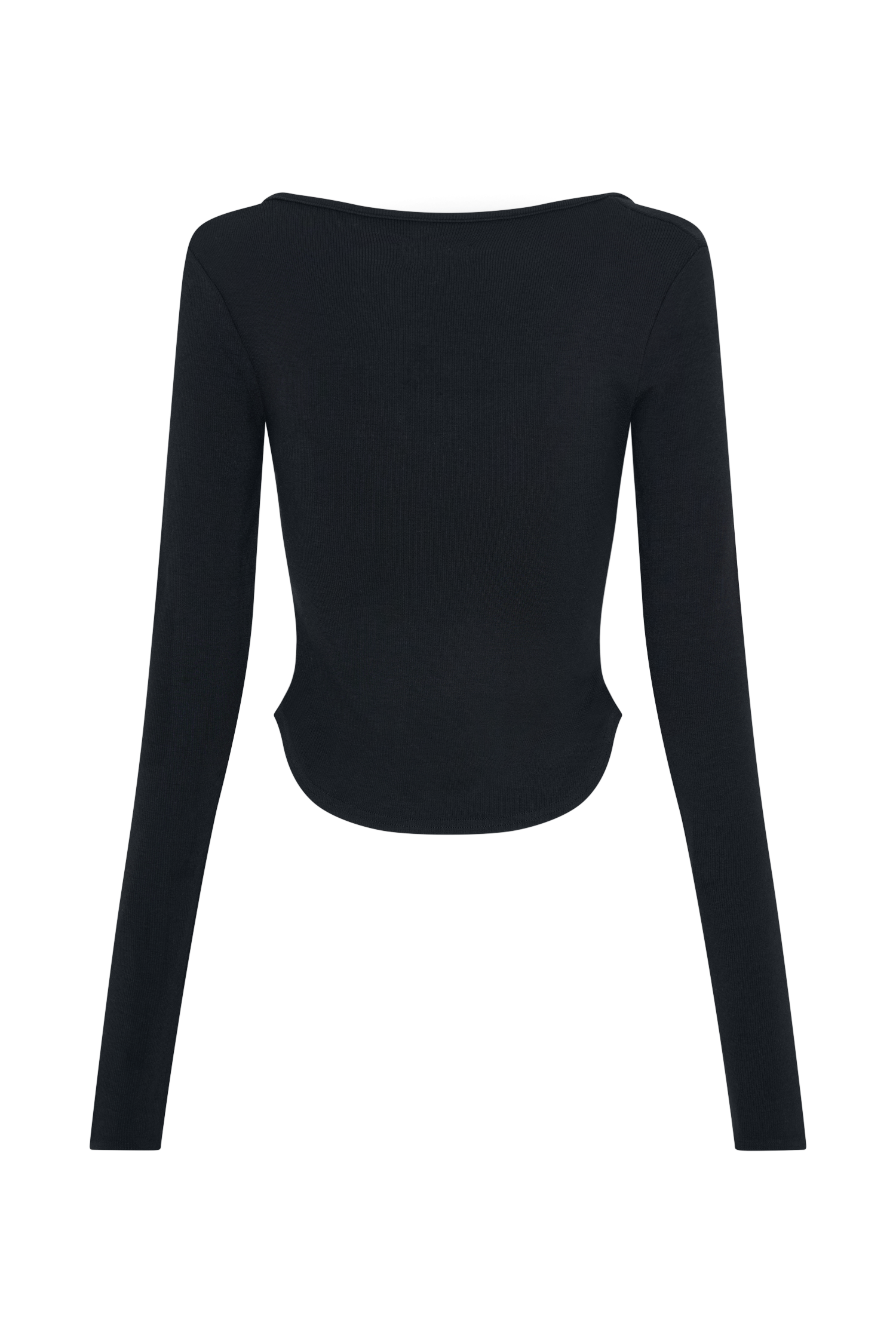 Natalia Modal Buckle Long Sleeve Top - Black #8