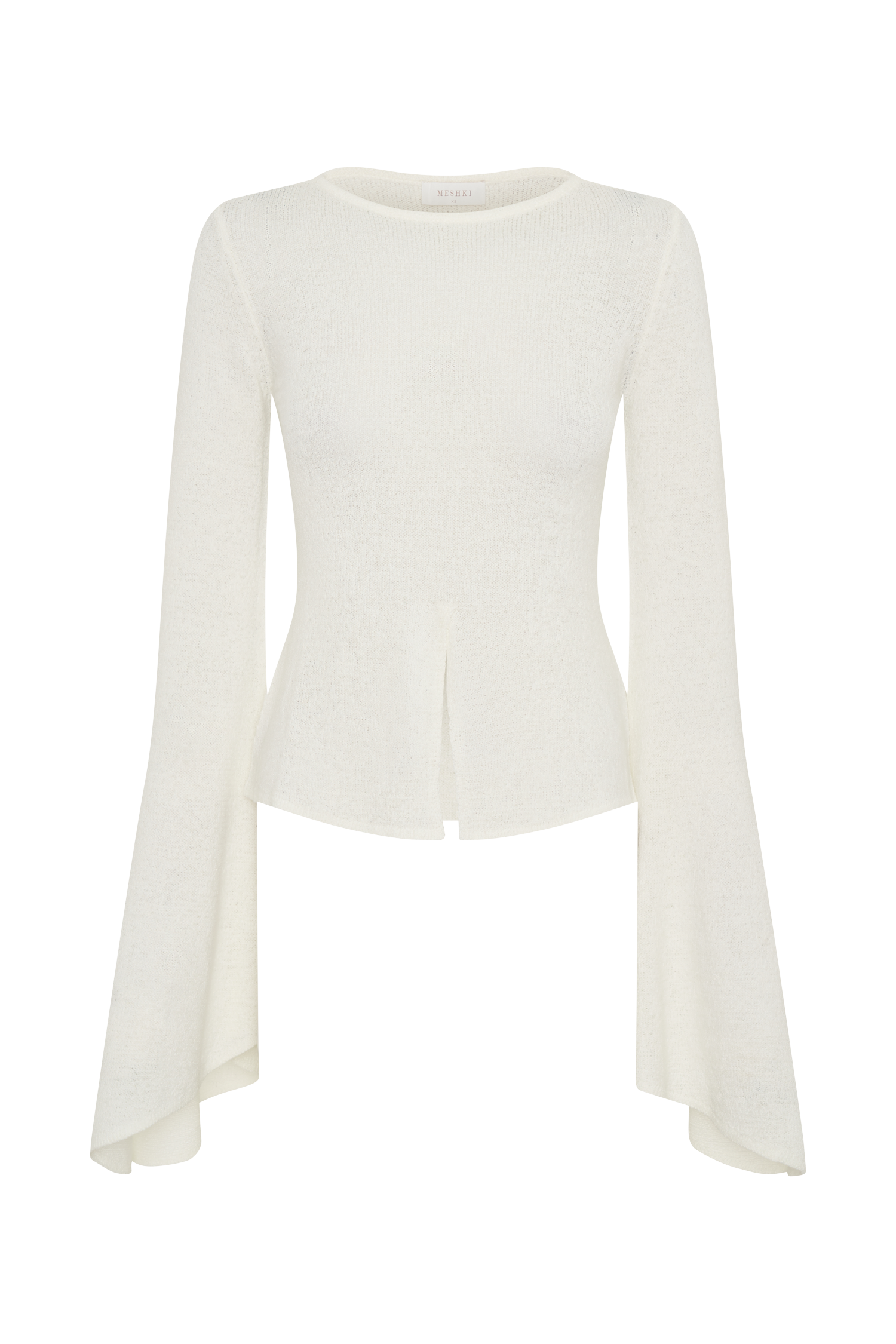 Carey Knit Flare Sleeve Top - Ivory #9