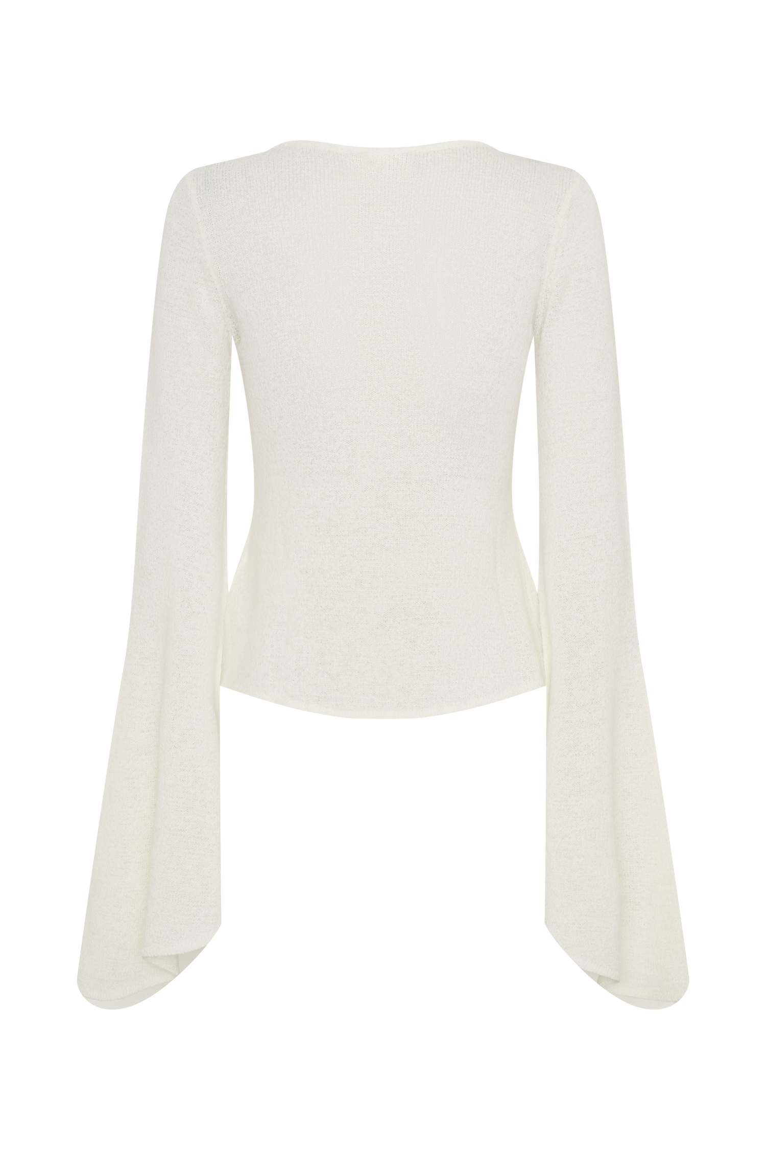 Carey Knit Flare Sleeve Top - Ivory #8