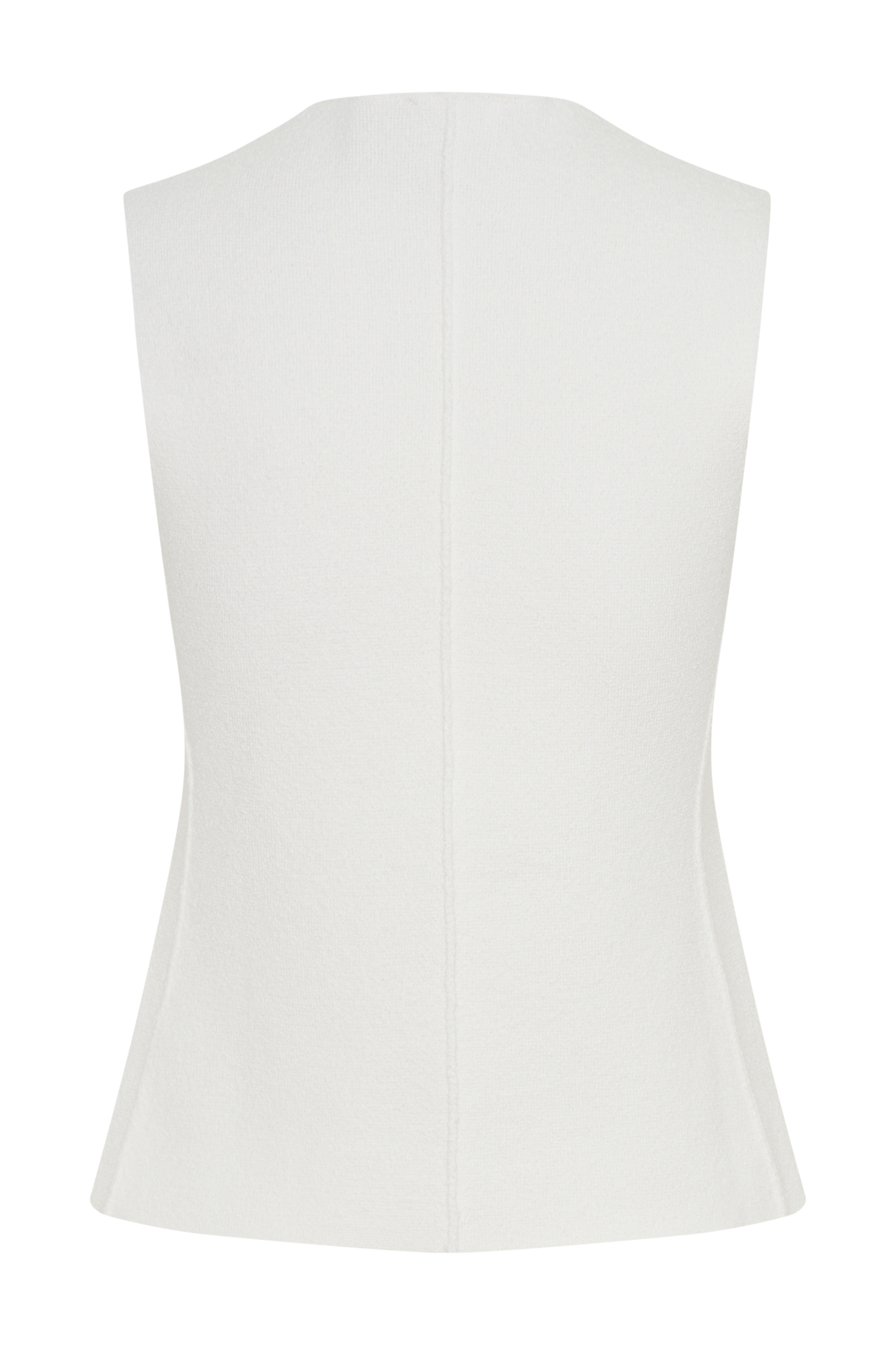 Malika Sleeveless Gold Button Vest - White