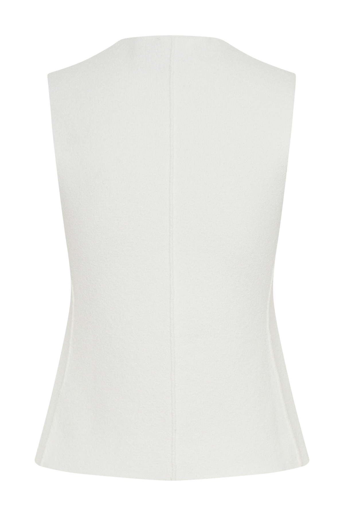 Malika Sleeveless Gold Button Vest - White #10