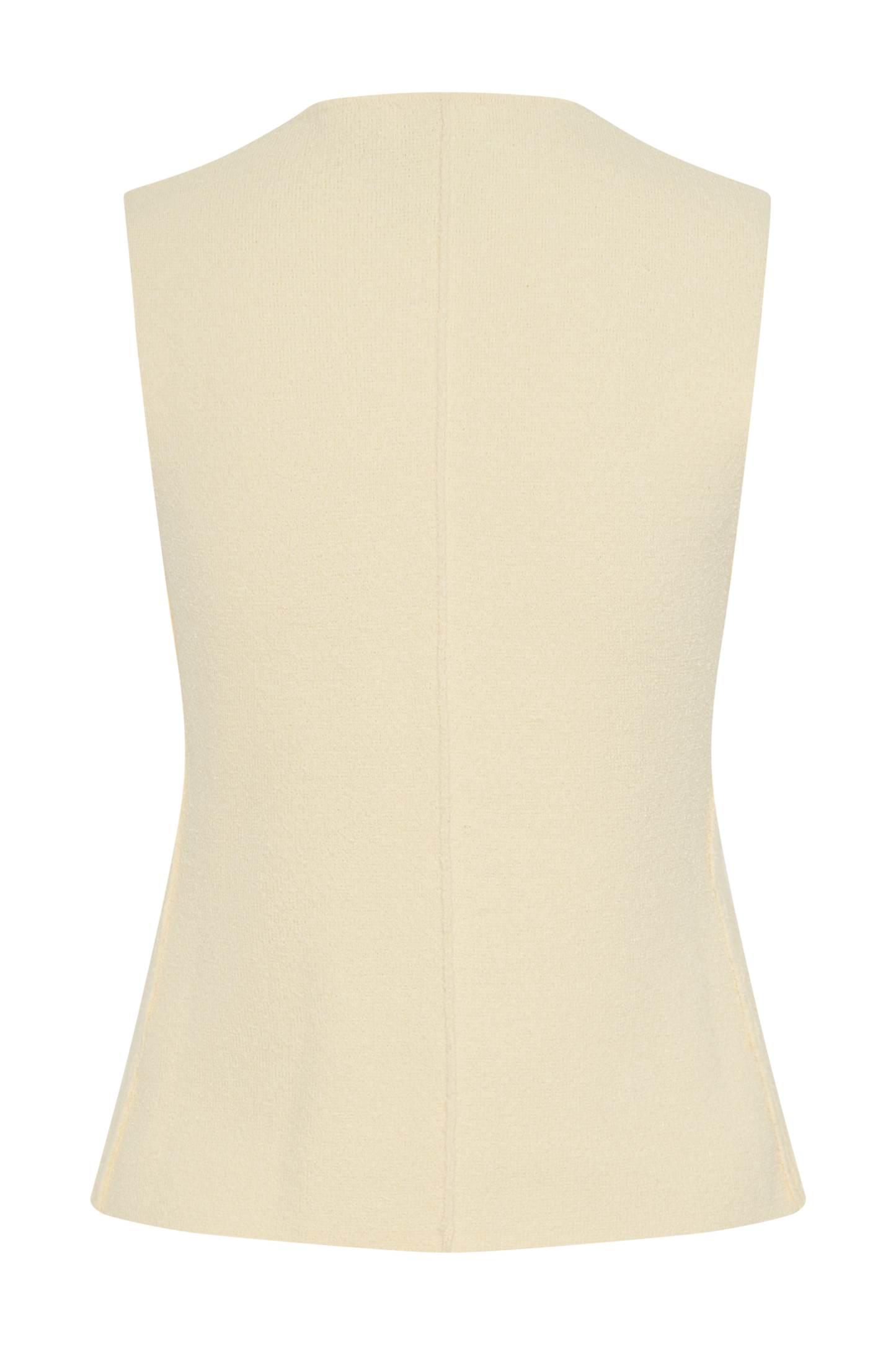 Malika Sleeveless Gold Button Vest - Lemon