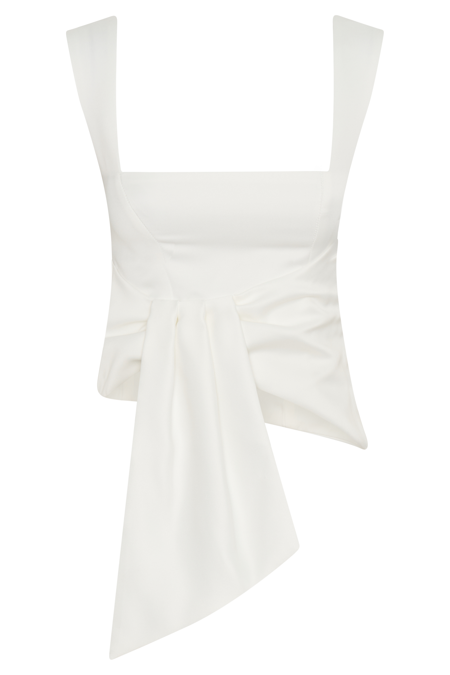 Bryony Satin Structured Sleeveless Top - White #8