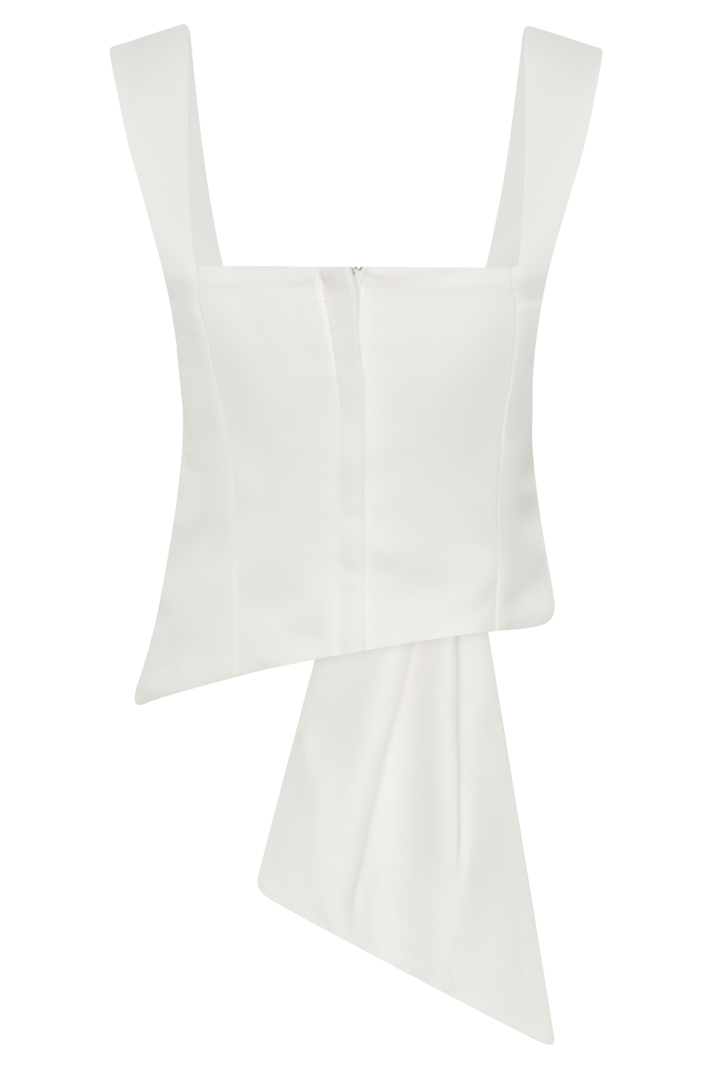 Bryony Satin Structured Sleeveless Top - White