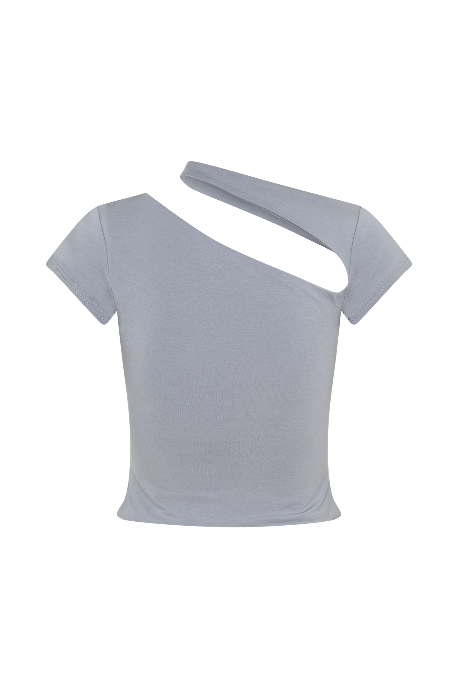 Aurelie Cut Out Short Sleeve Top - Slate Grey #6