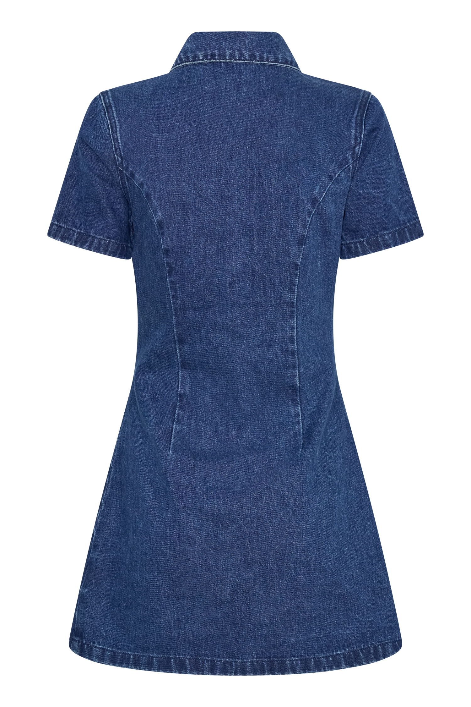 Leighton Denim Button Down Mini Dress - Dark Blue #6