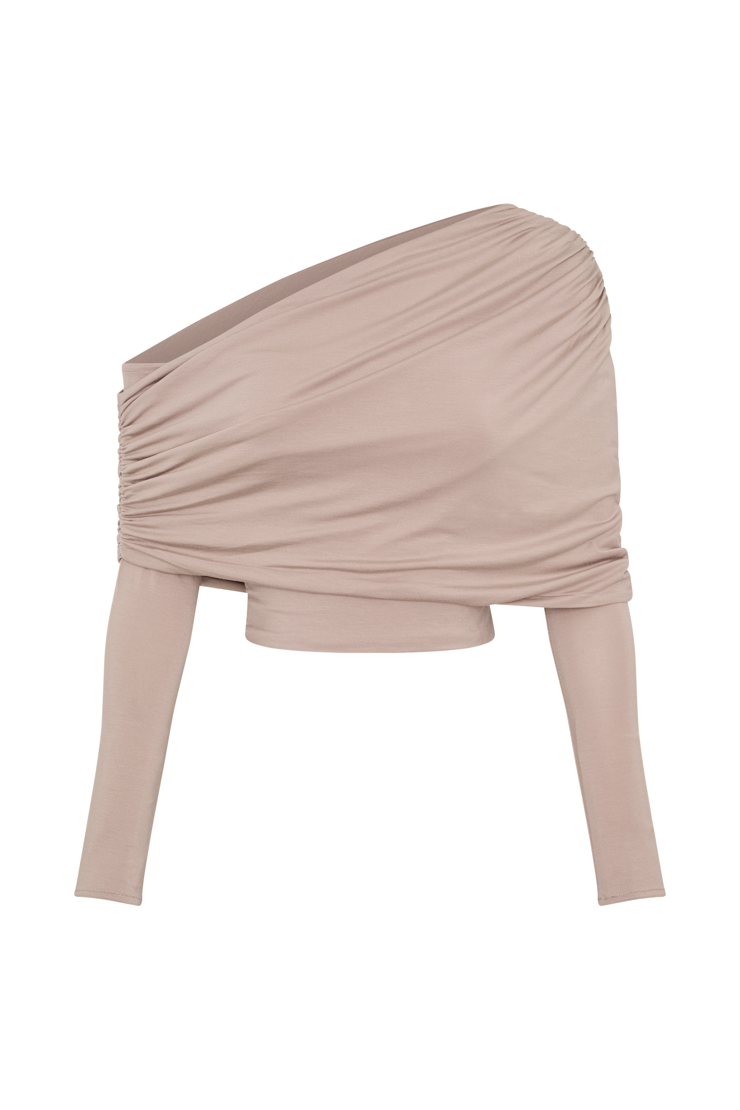 Corinna Modal One Shoulder Top - Mushroom #9