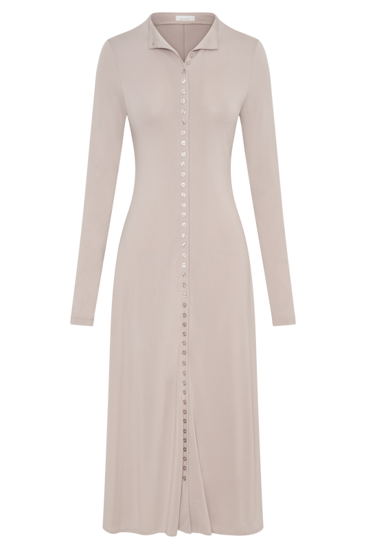 Anders Peached Jersey Midi Dress - Taupe