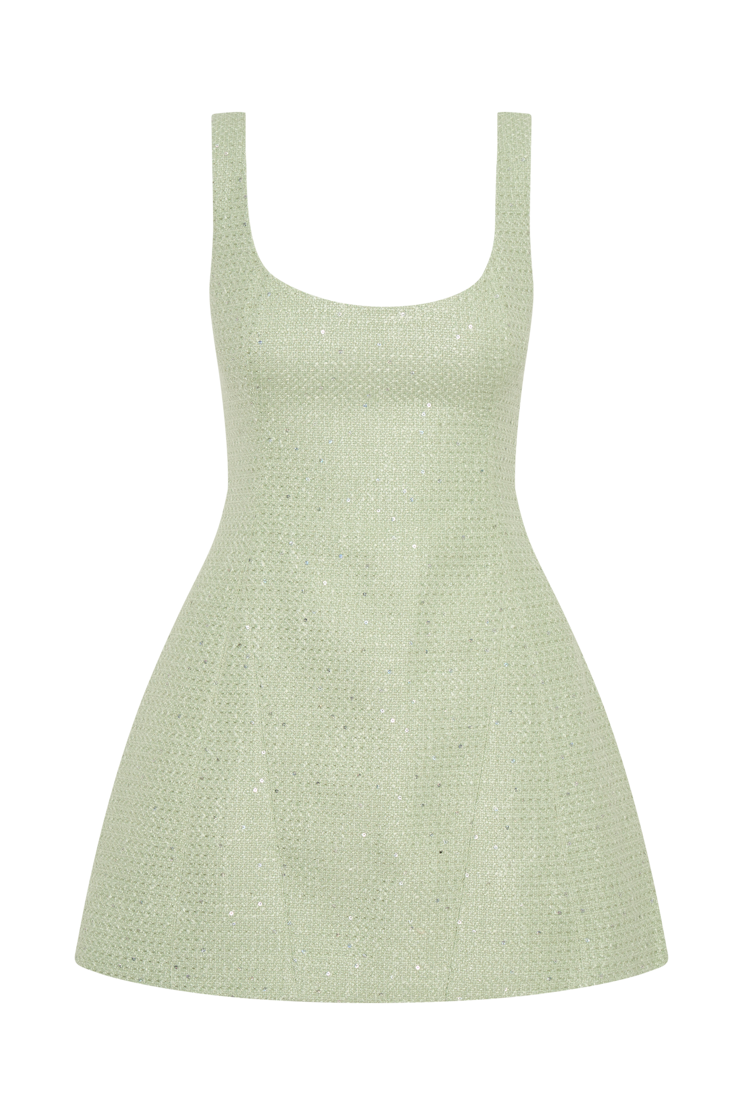 Beth Tweed Mini Dress - Pastel Green