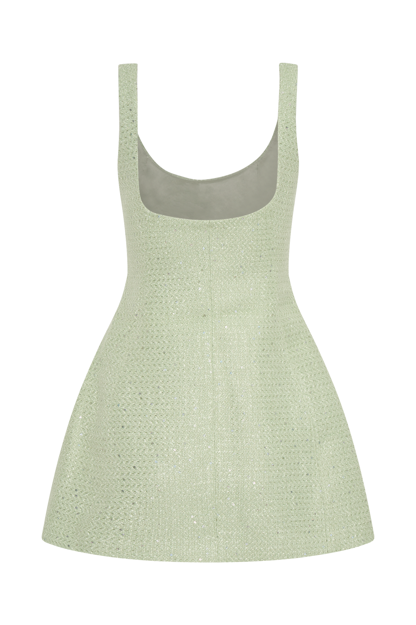 Beth Tweed Mini Dress - Pastel Green