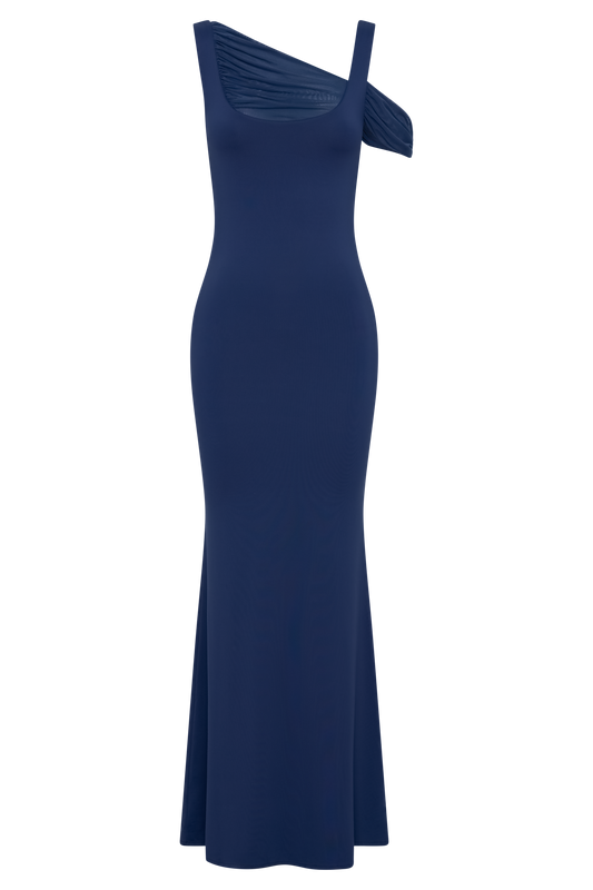 Janette Recycled Nylon And Mesh Sleeveless Maxi Dress  - Navy