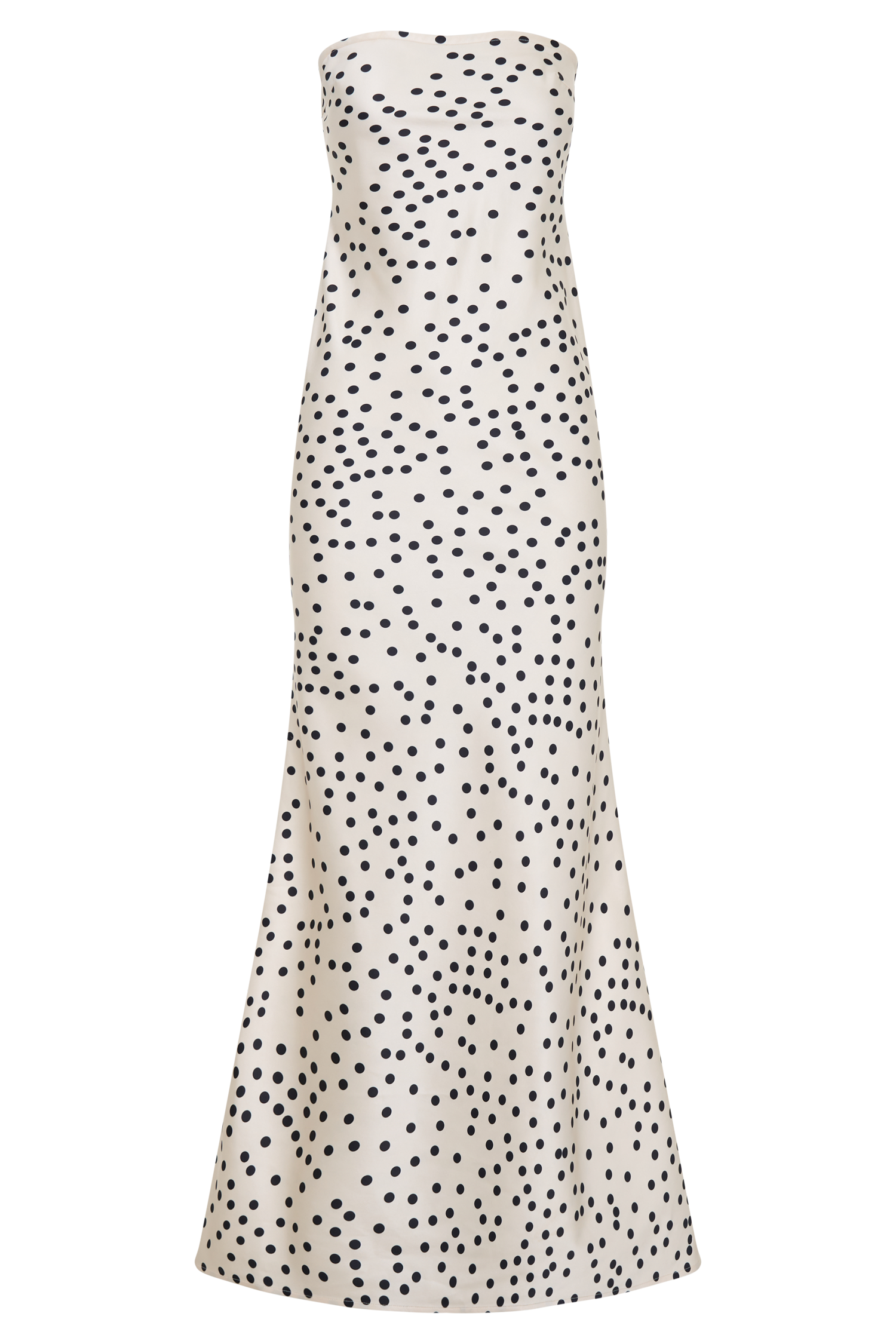 Claudette Strapless Satin Maxi Dress - Polka Dot Print #8