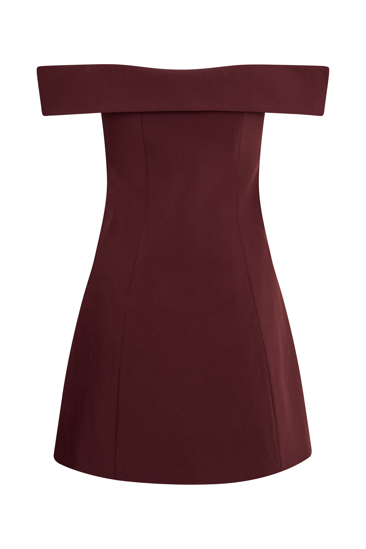 Noelle Off Shoulder Suiting Mini Dress - Mahogany #11