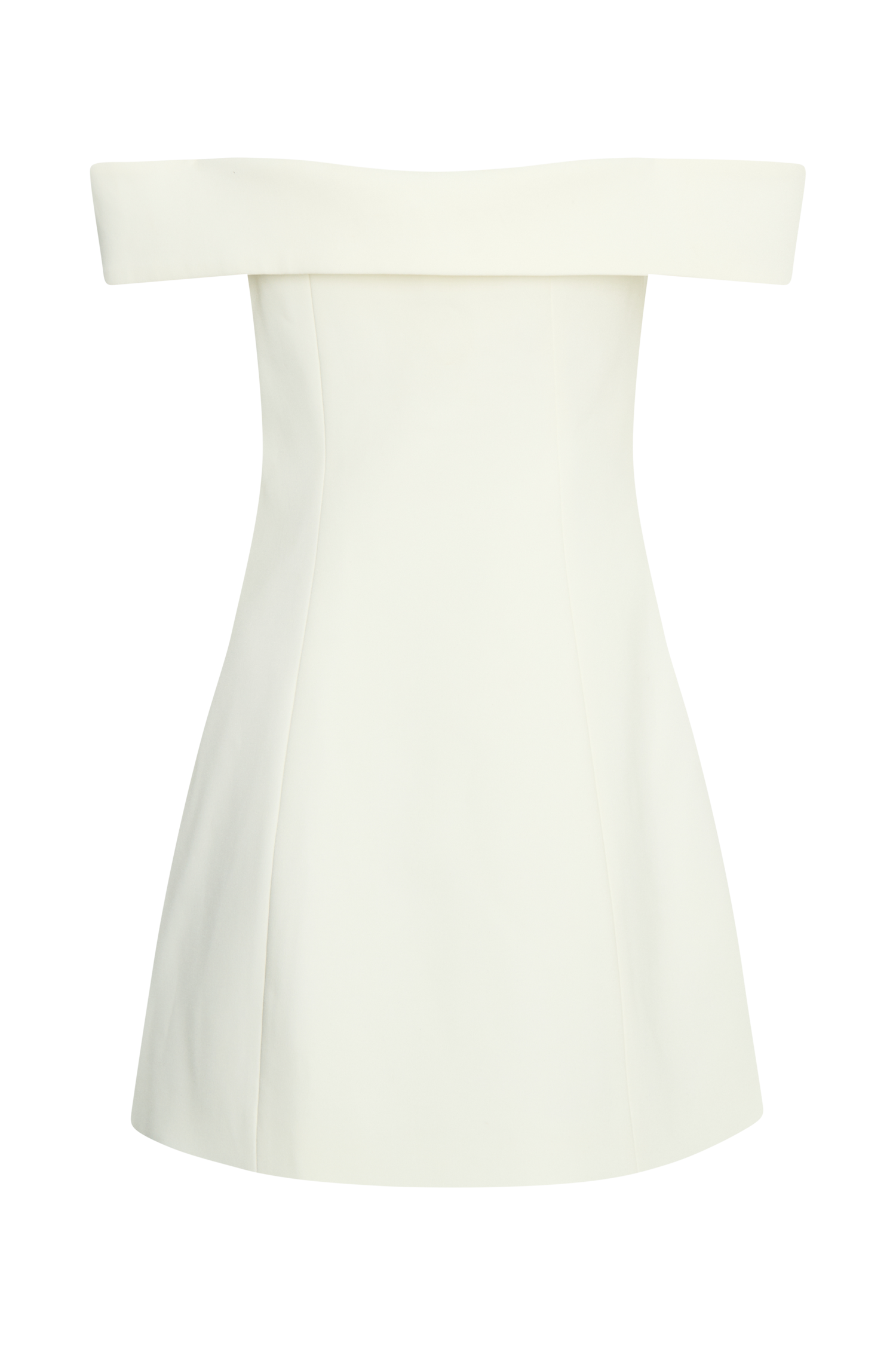 Noelle Off Shoulder Suiting Mini Dress - Ivory #9