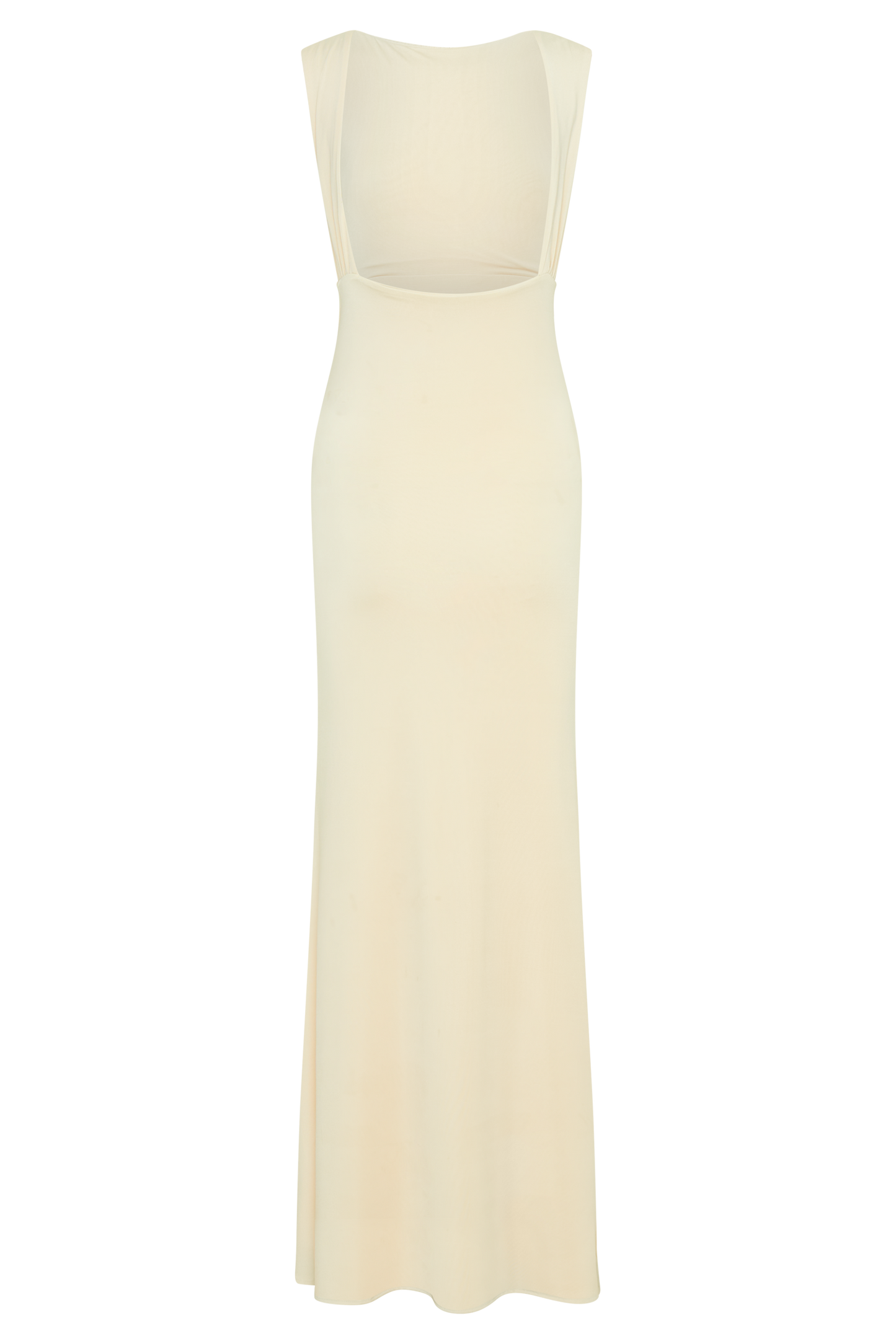 Malia Slinky Ruched Maxi Dress - Ivory