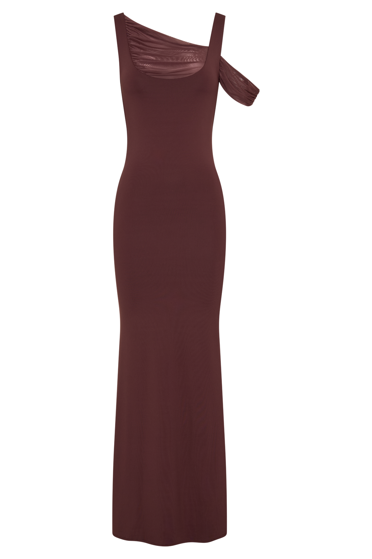 Janette Recycled Nylon And Mesh Sleeveless Maxi Dress - Mahogany #6