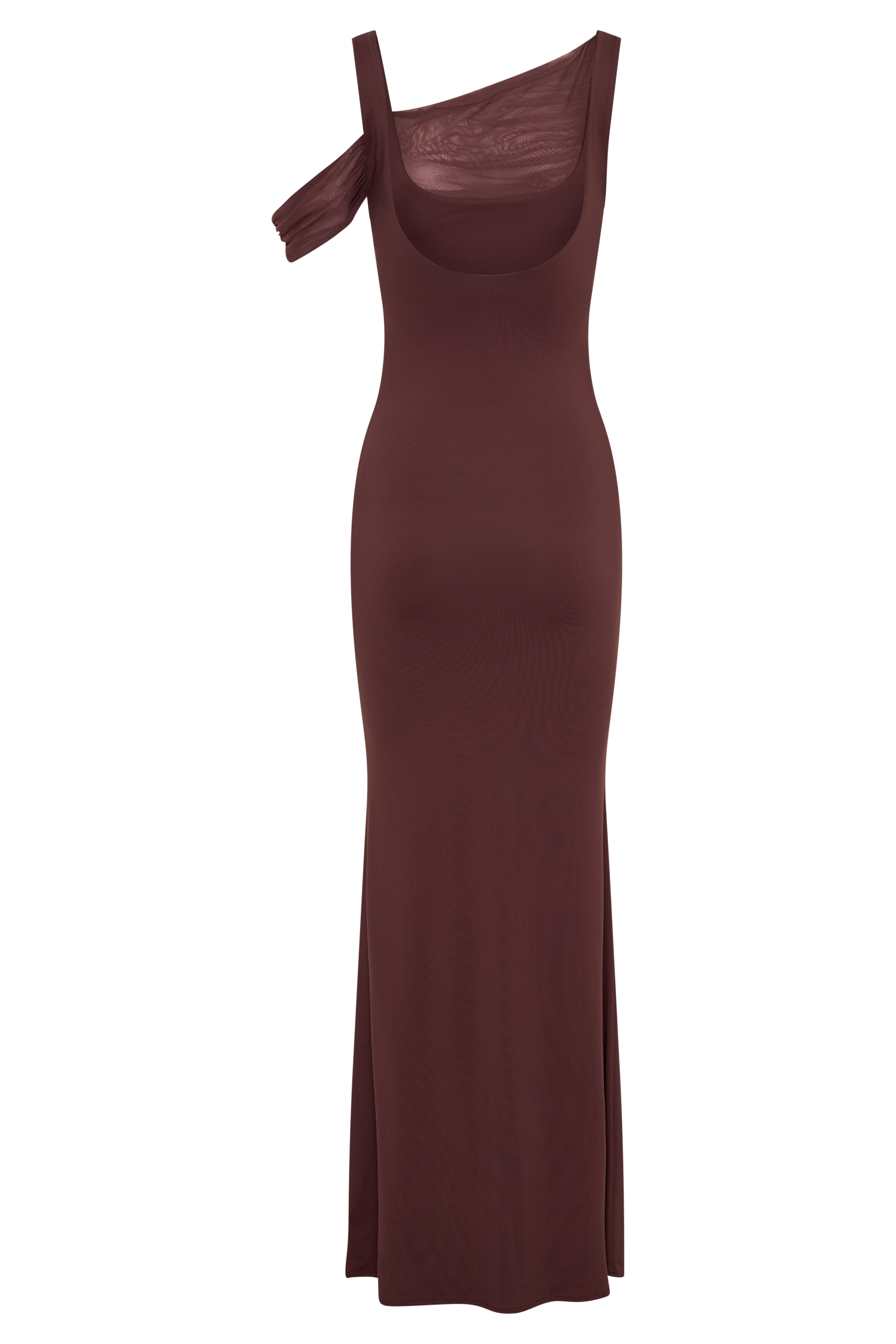 Janette Recycled Nylon And Mesh Sleeveless Maxi Dress - Mahogany #5