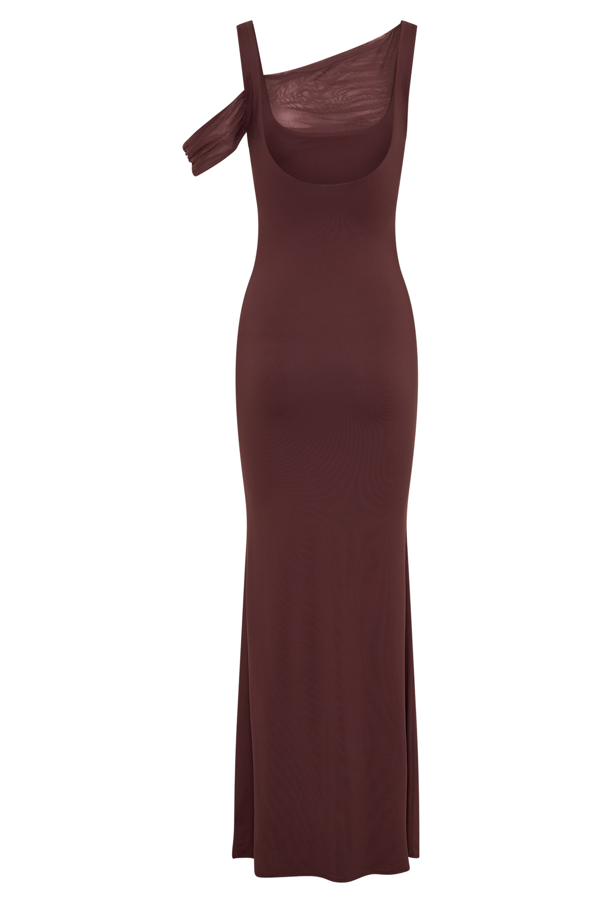 Janette Recycled Nylon And Mesh Sleeveless Maxi Dress - Mahogany #5