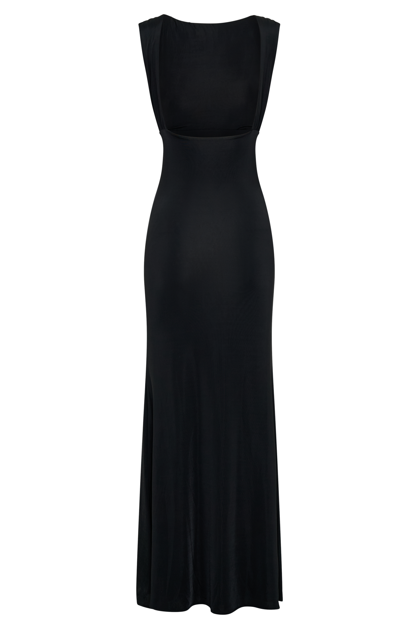 Malia Slinky Ruched Maxi Dress - Black