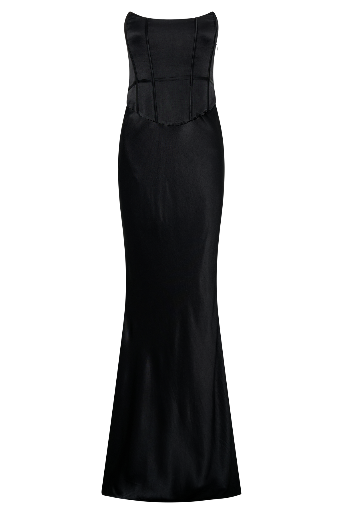 Harlow Satin Strapless Maxi Dress - Black #10