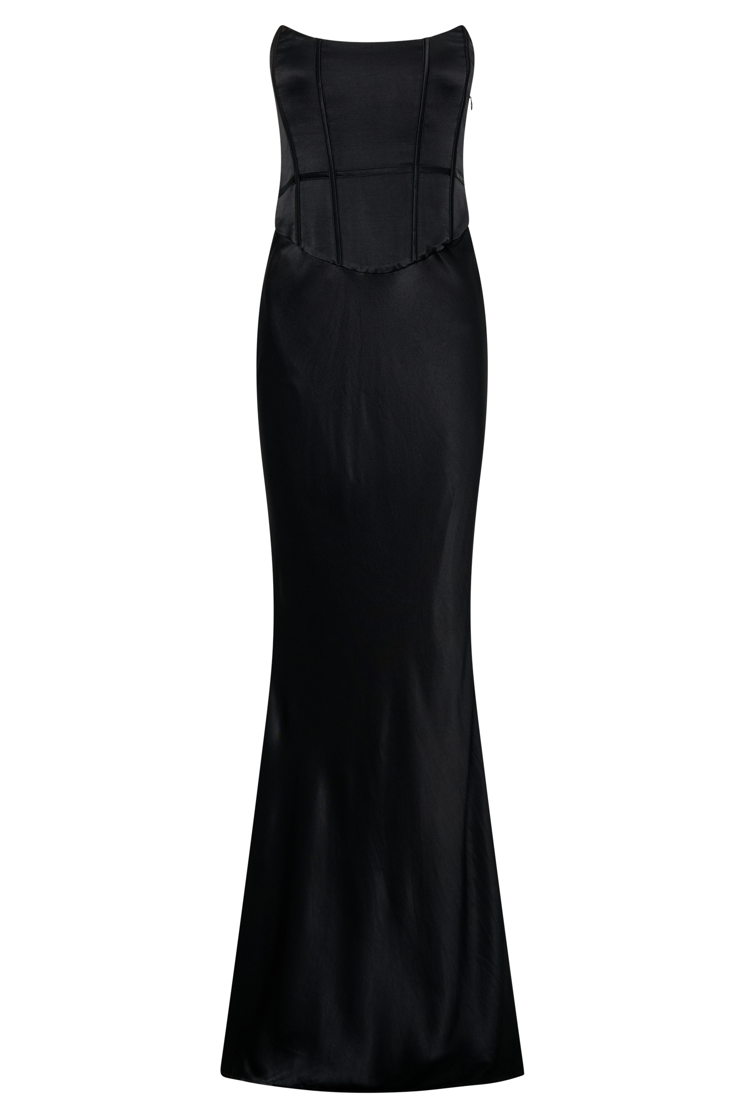 Harlow Satin Strapless Maxi Dress - Black #10