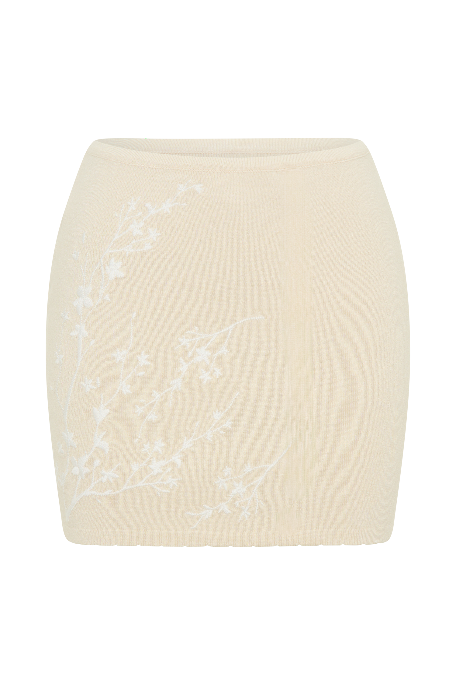 Monroe Embroidered Knit Mini Skirt - Cream And Ivory #9