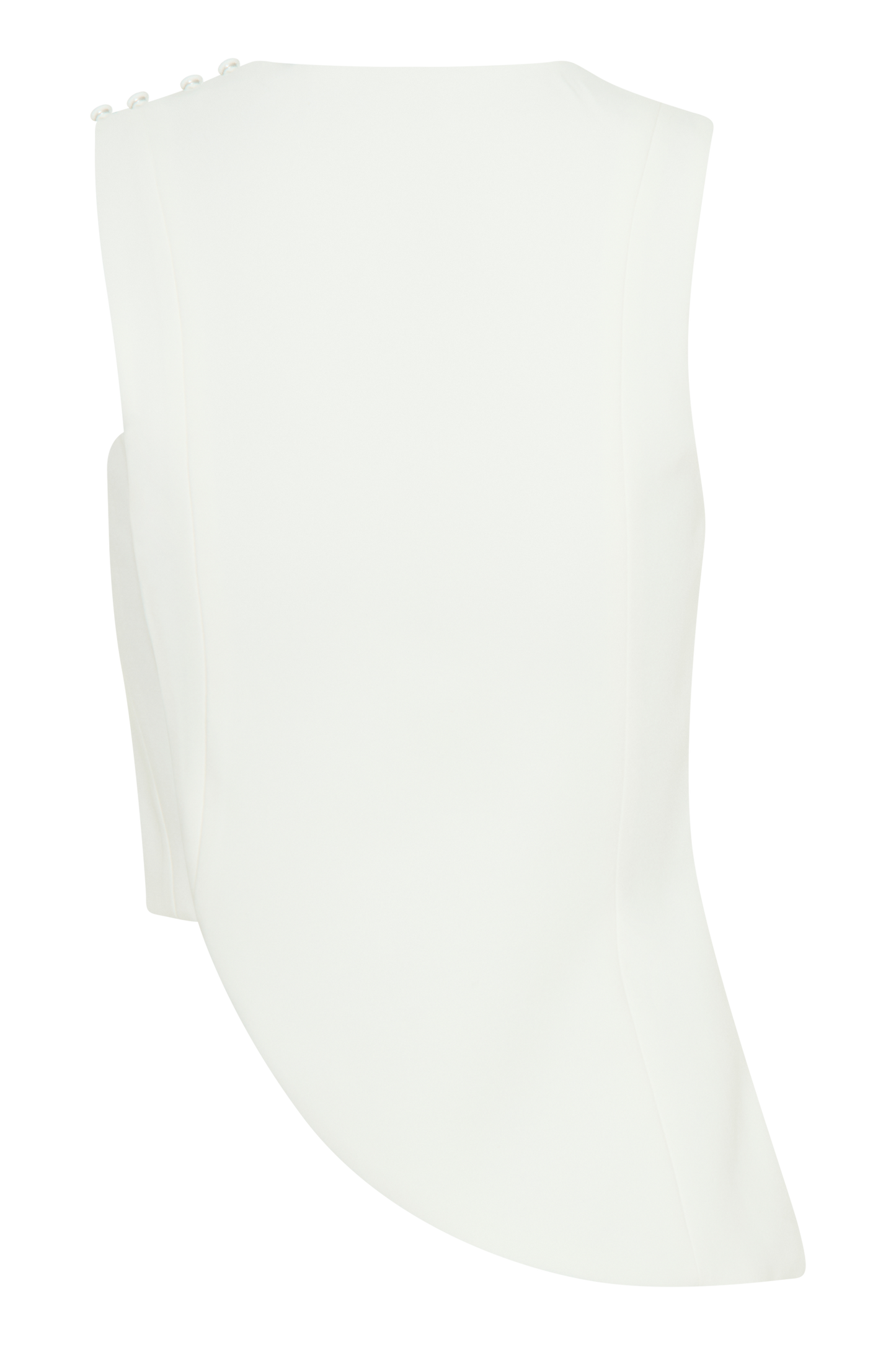 Astrid Asymmetric Sleeveless Suiting Top - White