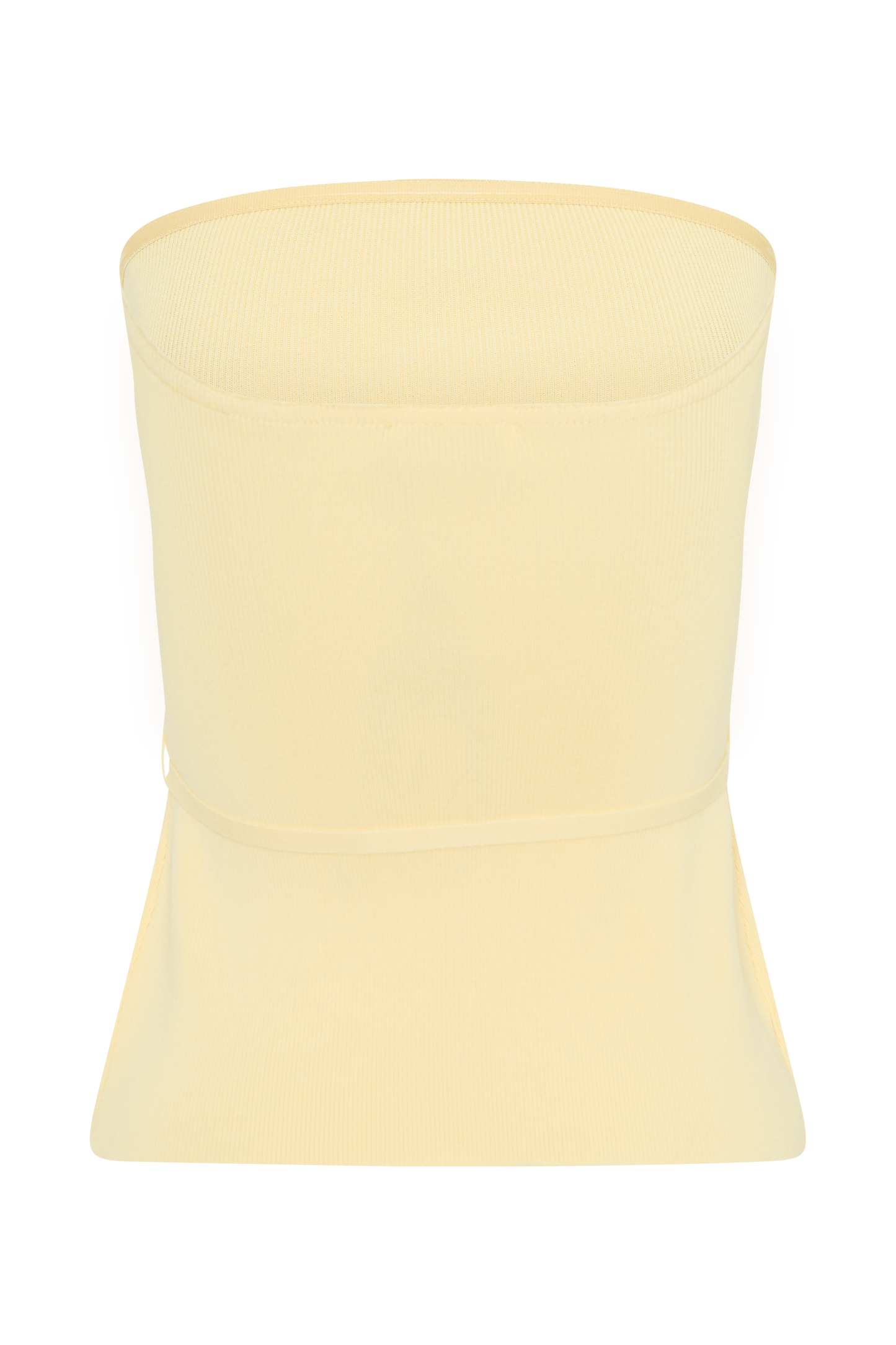 Keaton Strapless Rose Tie Knit Top - Lemon