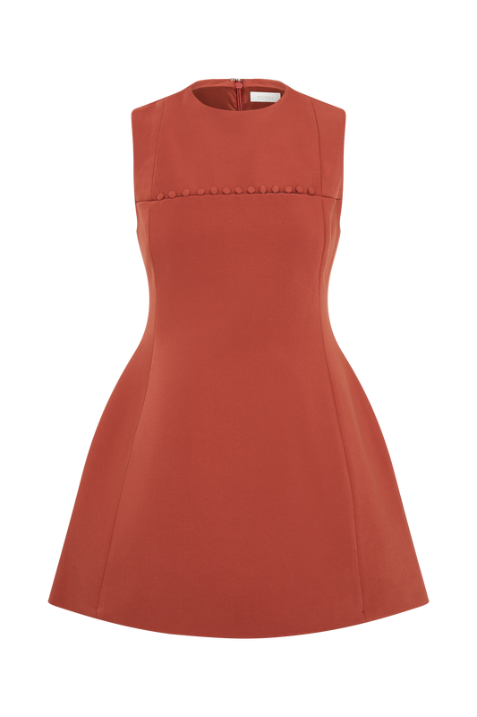 Winona Suiting Mini Dress With Cut Out - Chilli