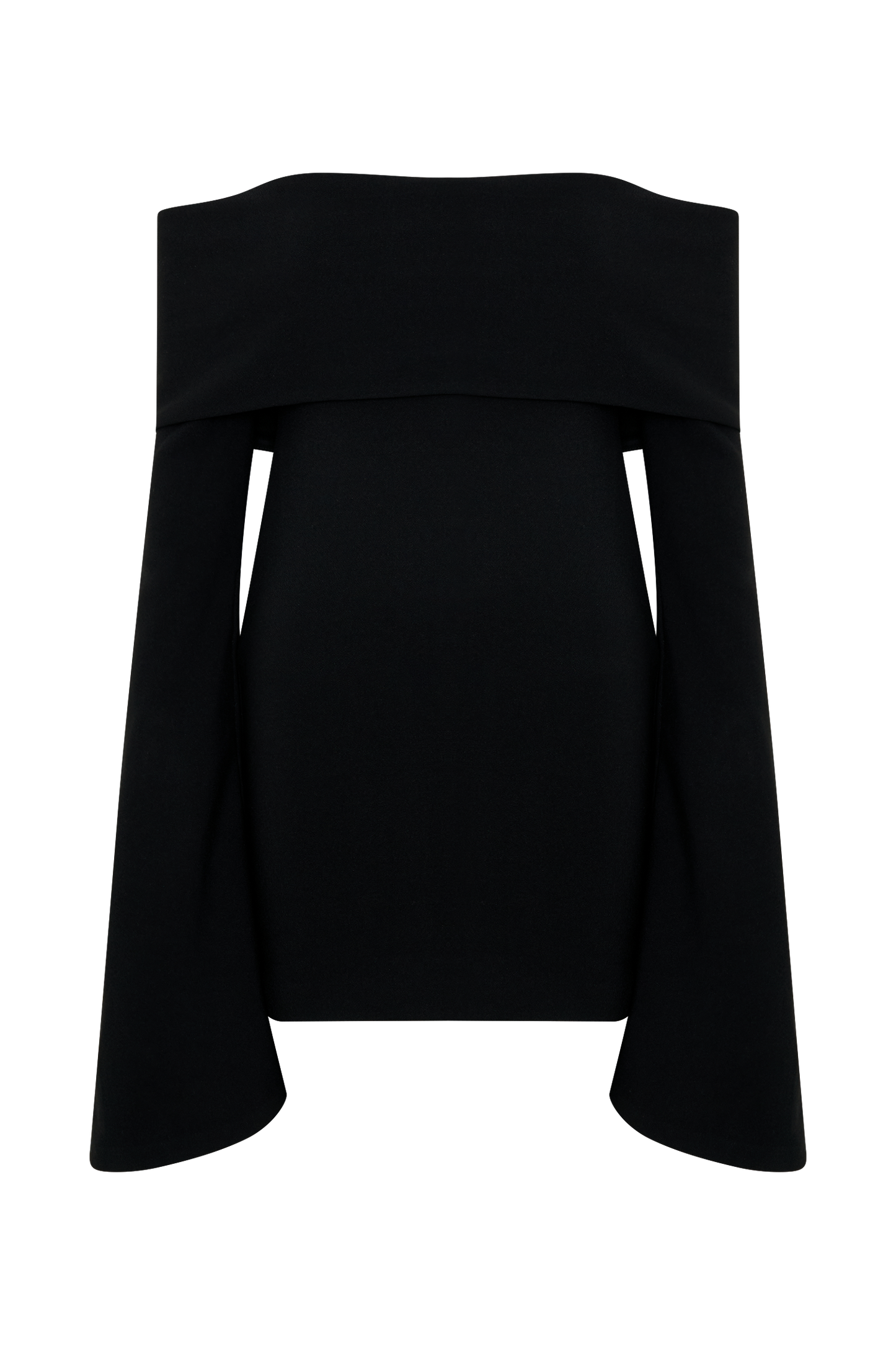 Dominique Off Shoulder Long Sleeve Mini Dress - Black