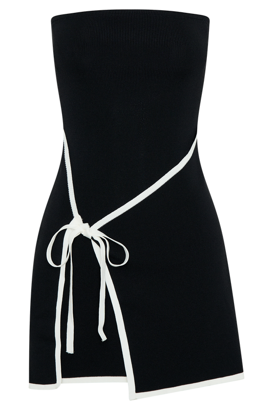 Rian Strapless Knit Mini Dress - Black