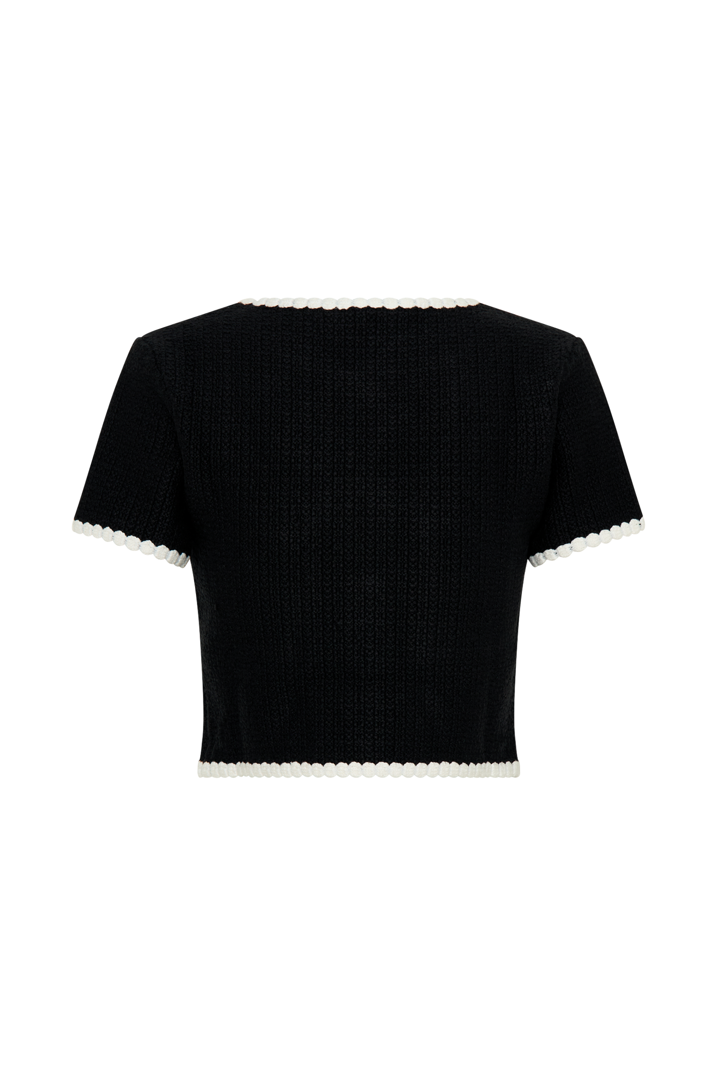 Saffron Contrast Knit Top - Black/White