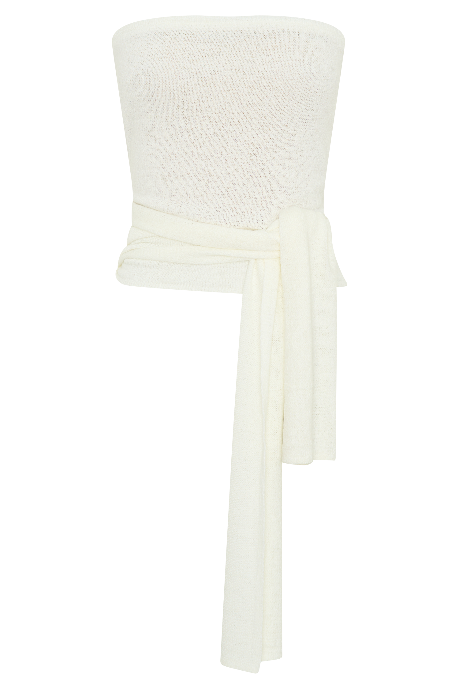 Phoebe Strapless Tie Knit Top - Ivory #8