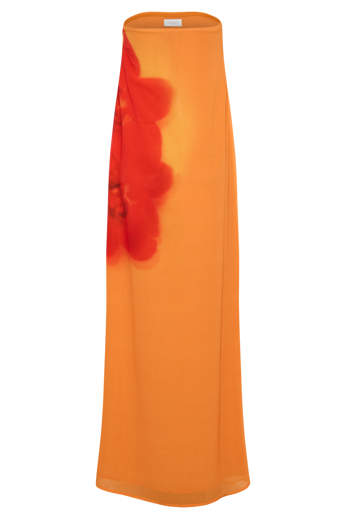 Amaya Strapless Chiffon Maxi Dress - Koi Orchid Print #10