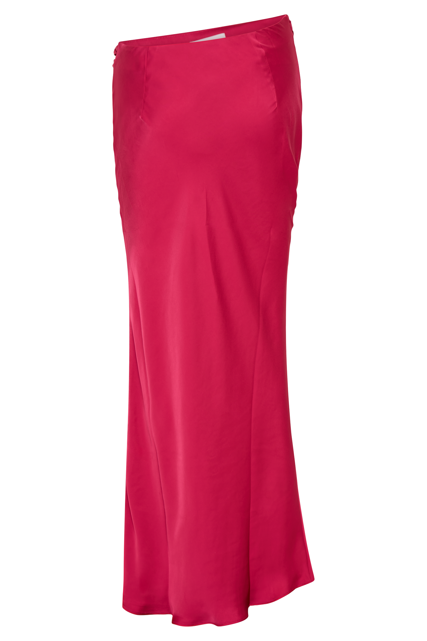 Nicola Satin Asymmetric Maxi Skirt - Pink Cherry #12