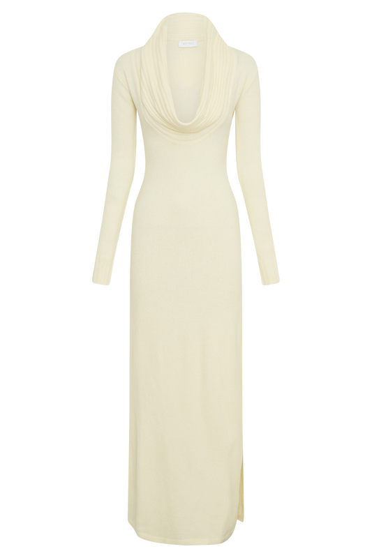 Alessandra Reversible Knit Maxi Dress - Ivory Marle