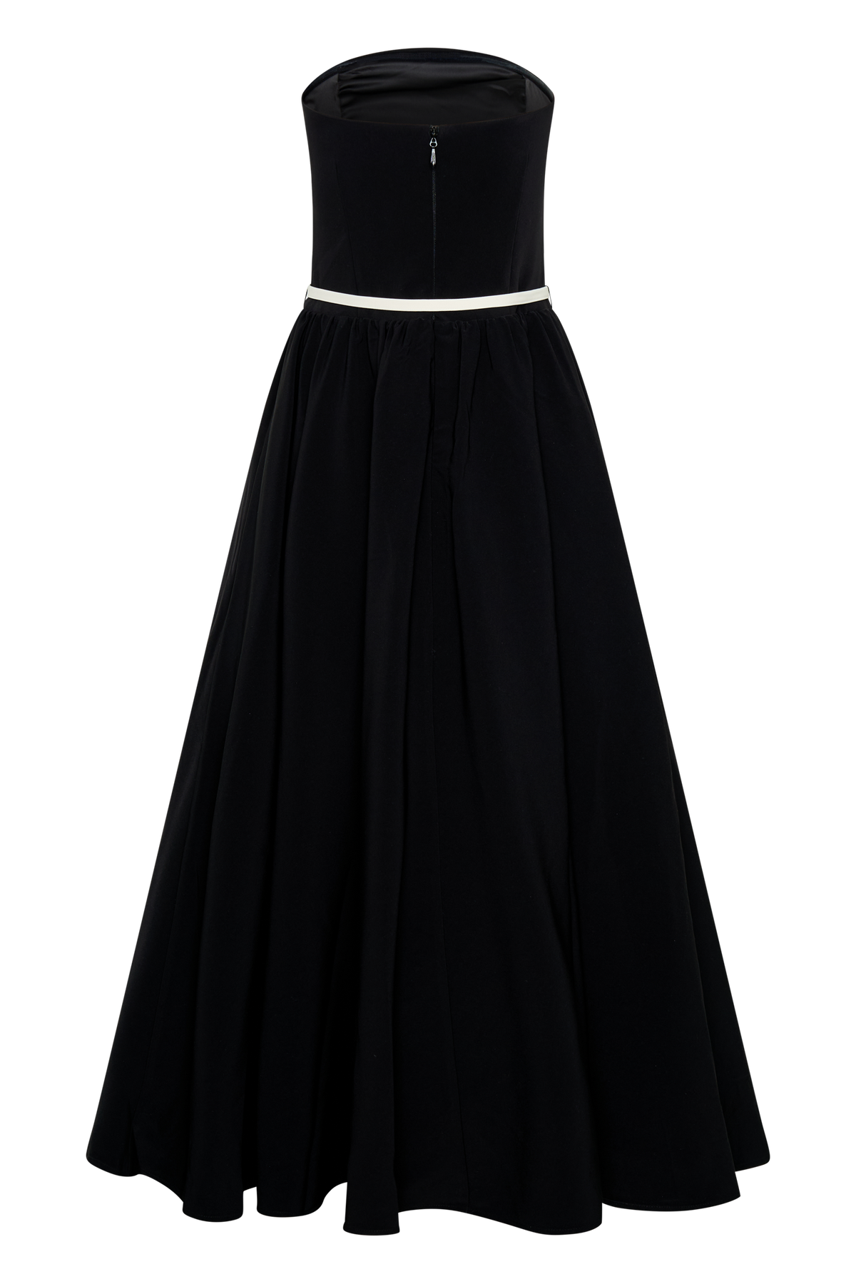 Penny Strapless Contrast Midi Dress - Black & White #8
