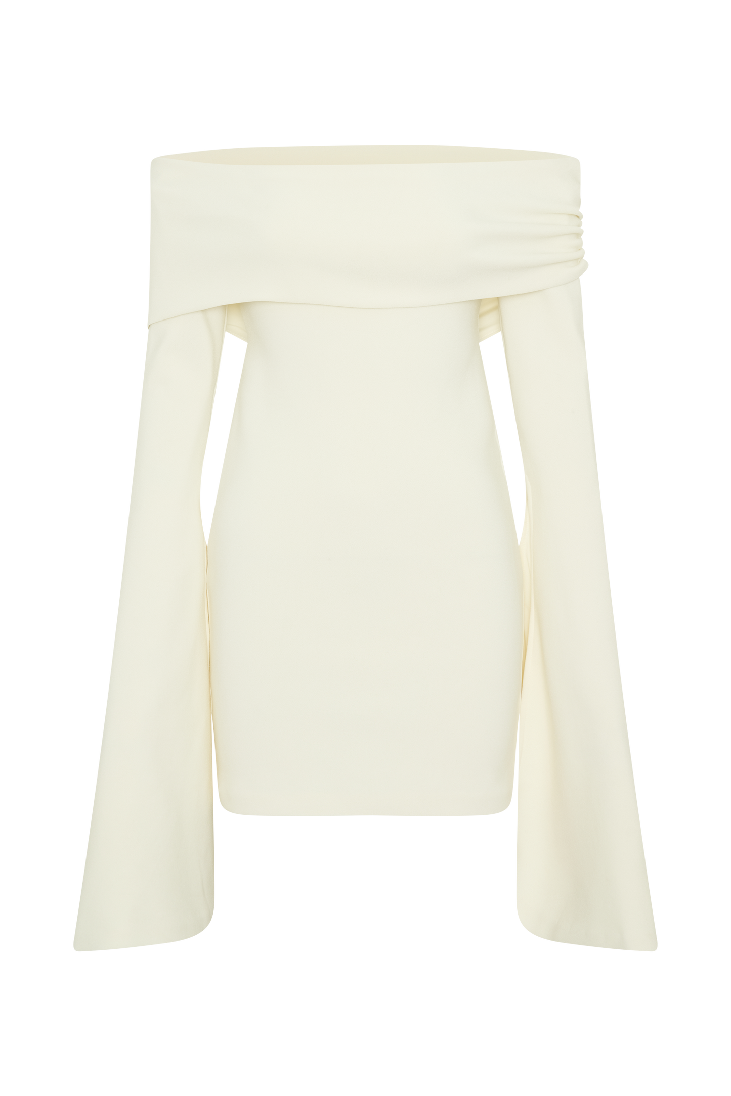 Dominique Off Shoulder Long Sleeve Mini Dress - Ivory