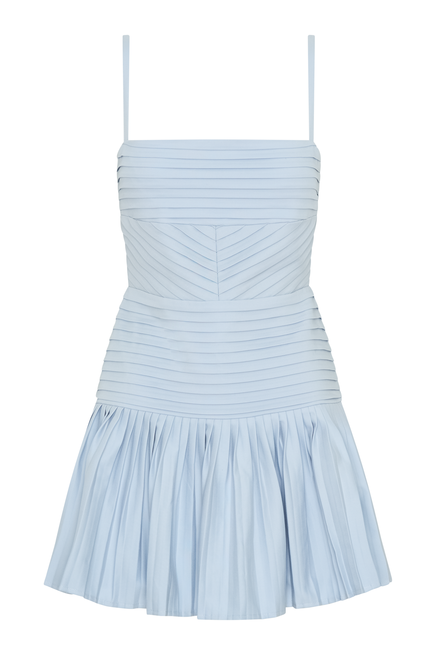 Rylee Multi Pleat Mini Dress - Ice Blue