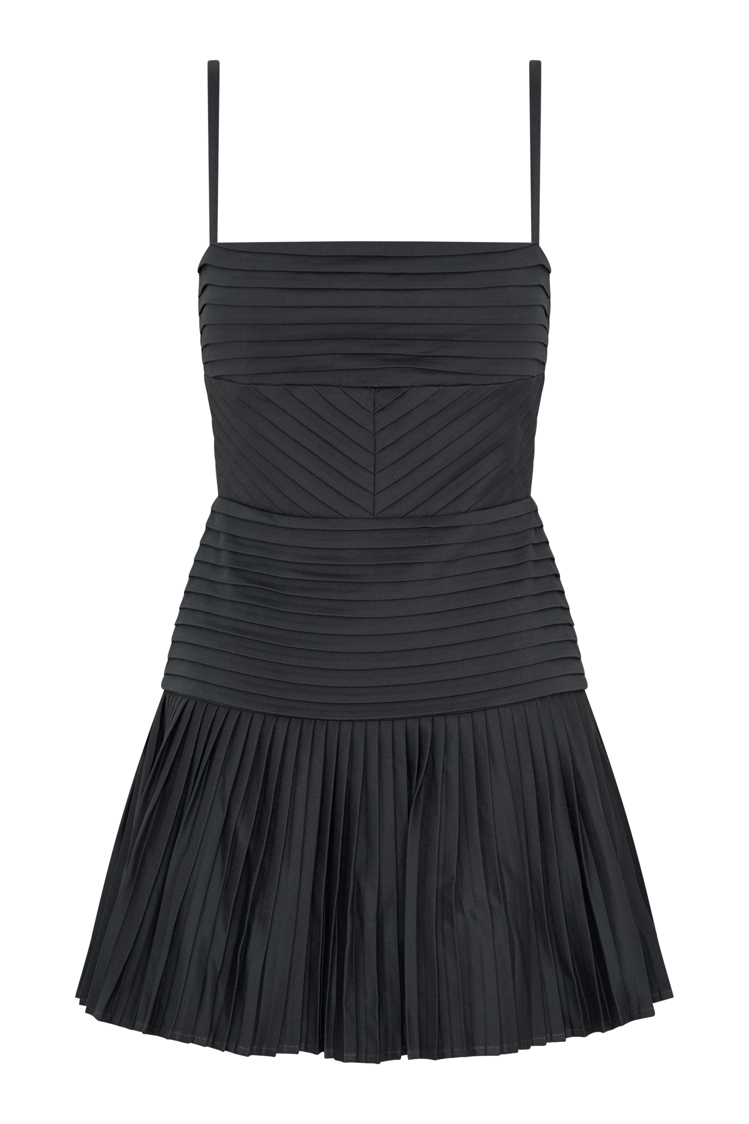 Rylee Multi Pleat Mini Dress - Charcoal #9