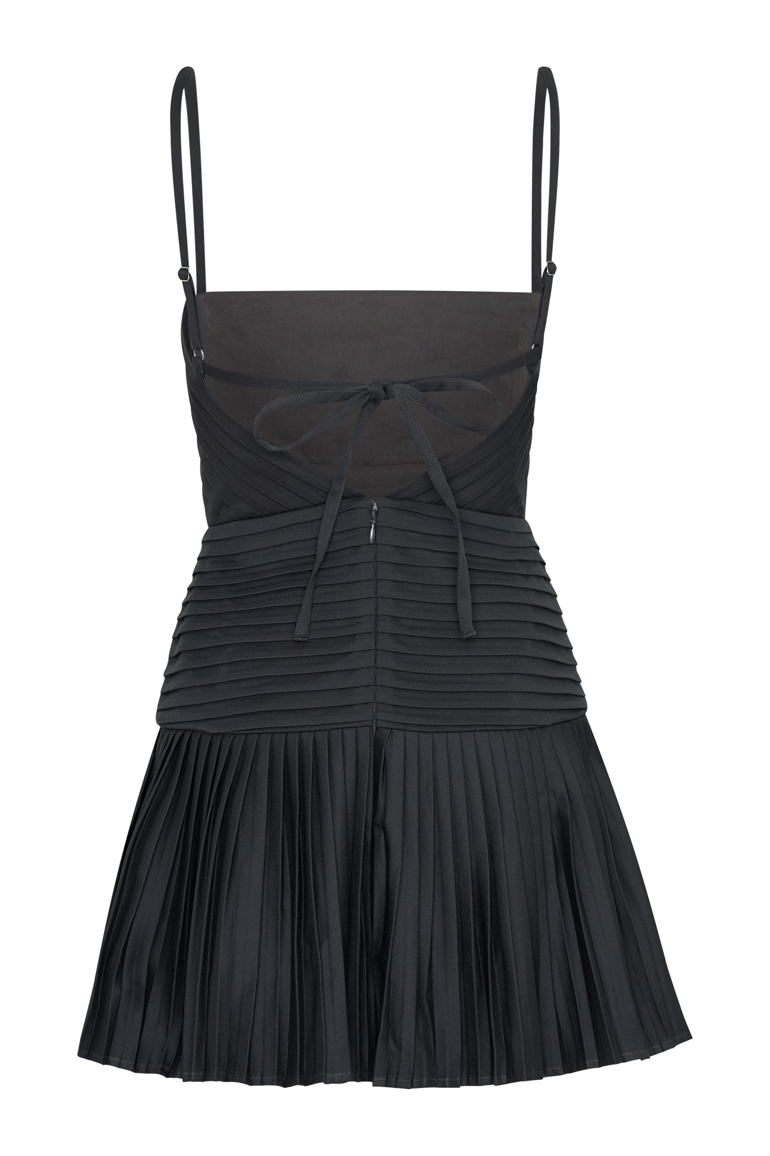 Rylee Multi Pleat Mini Dress - Charcoal #8