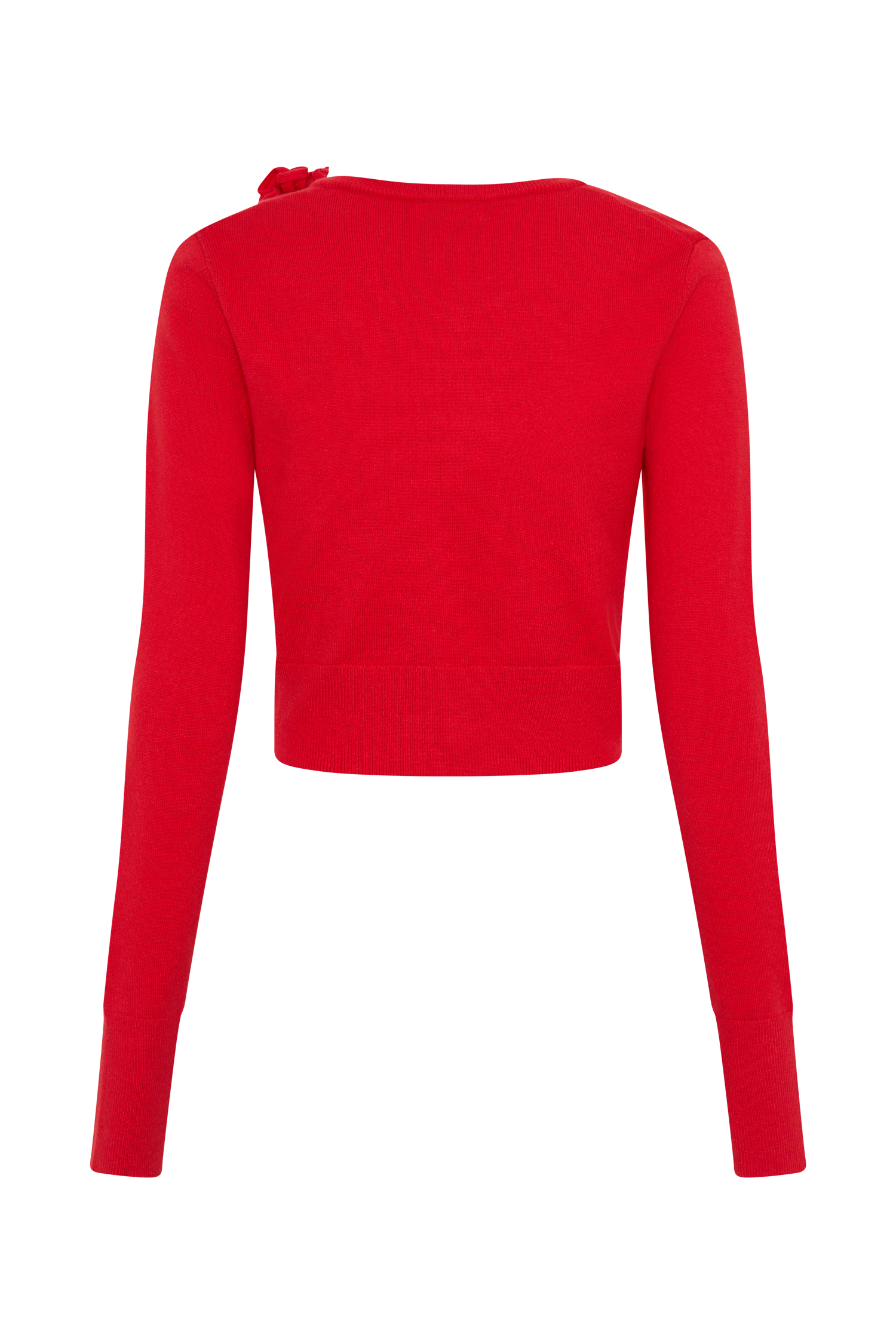 Gianna Knit Cardigan With Flowers - Red #10