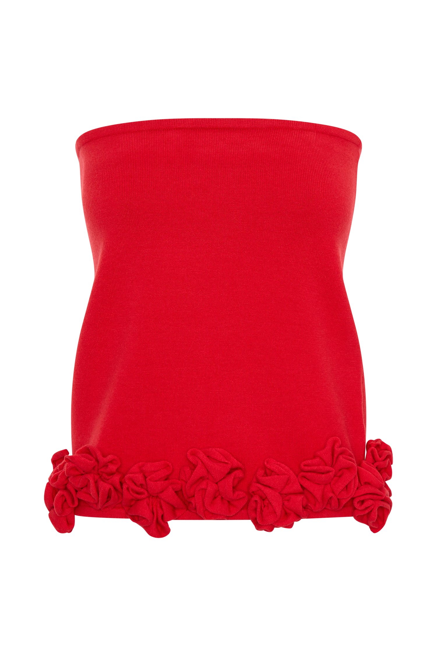 Gianna Knit Mini Skirt With Flowers - Red #11