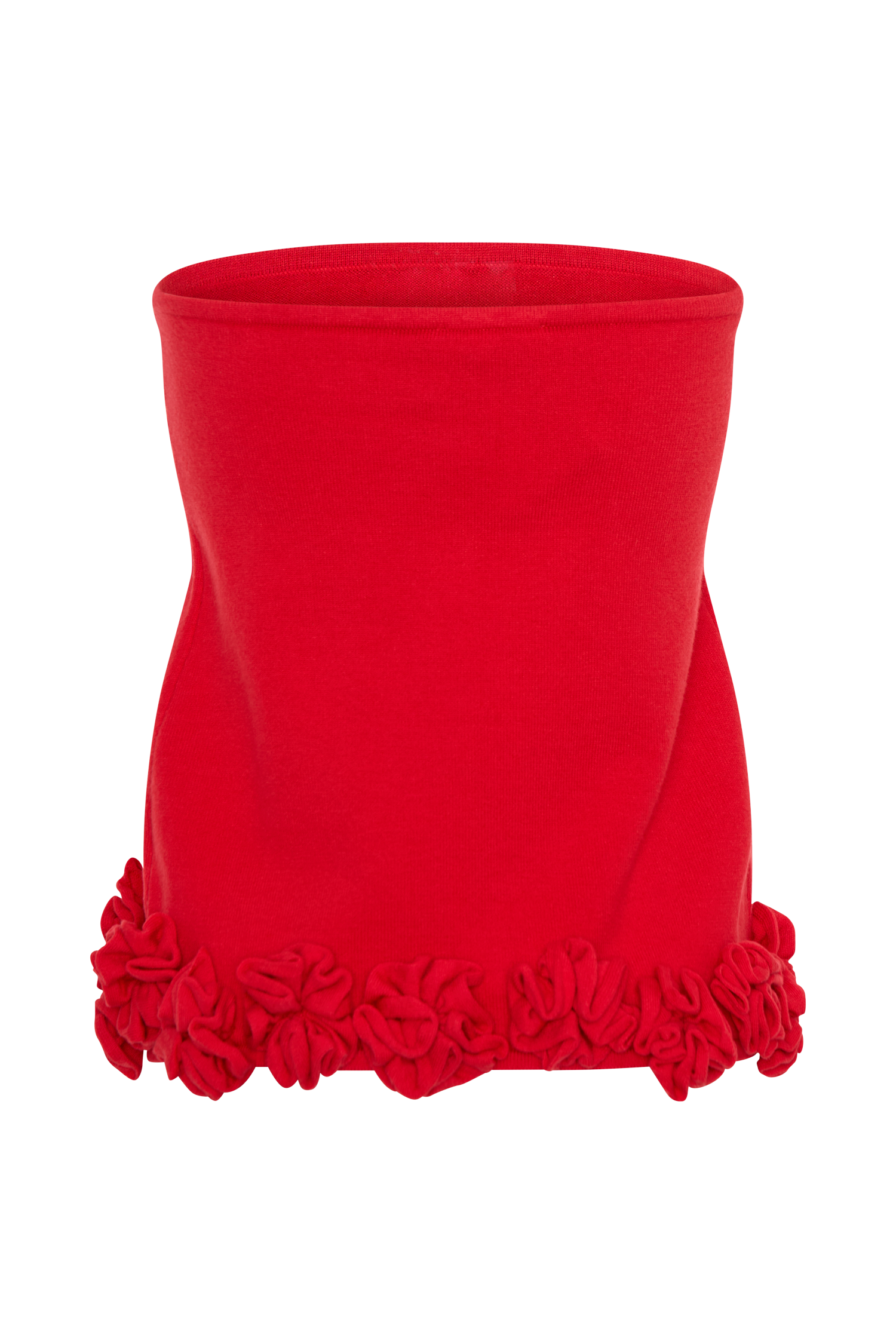 Gianna Knit Mini Skirt With Flowers - Red #10