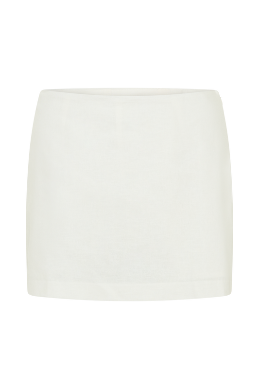 Ciara Linen Mini Skort - White